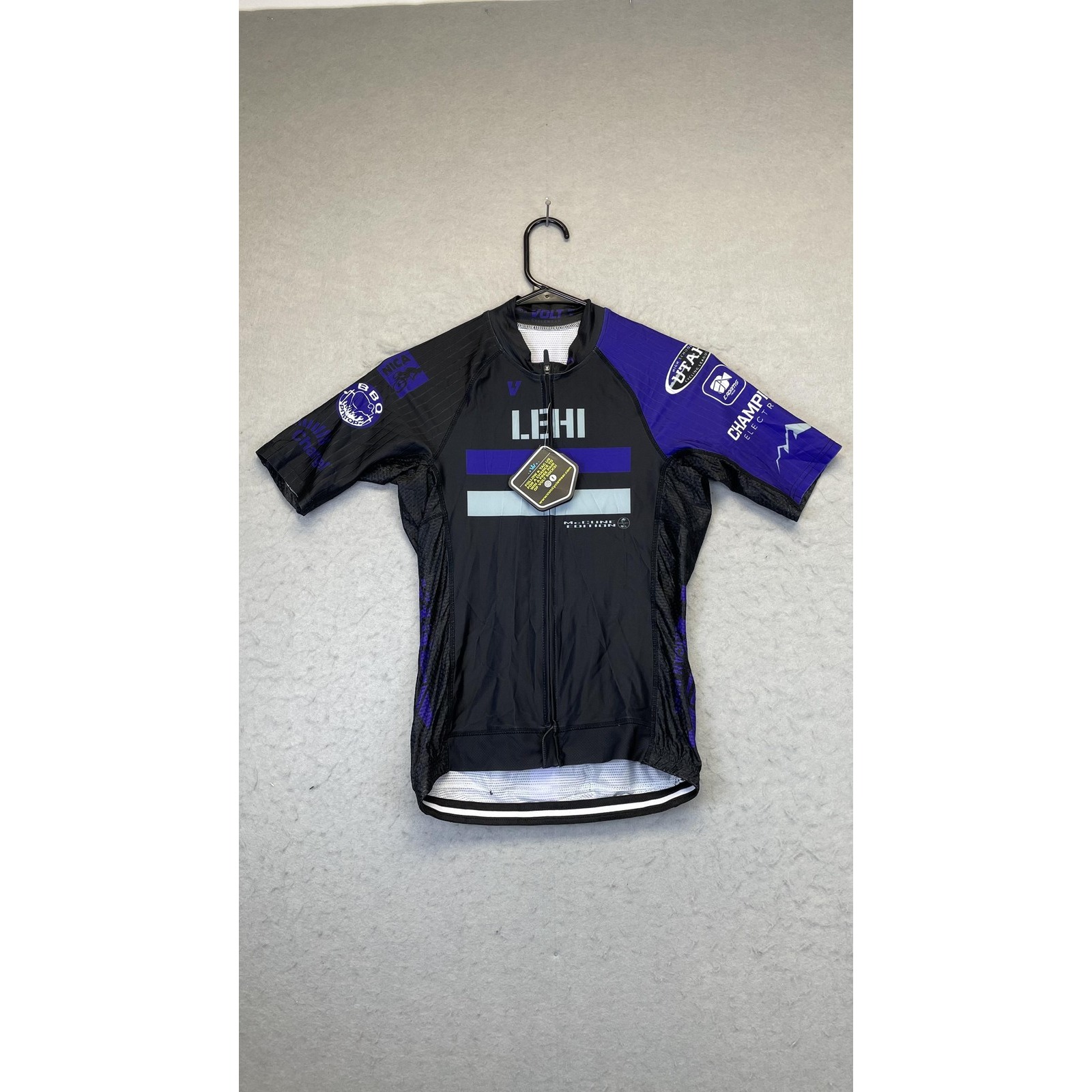 Volt Cyclewear Lehi Cycling Jersey Mens Small Black Purple Full Zip Nica Utah